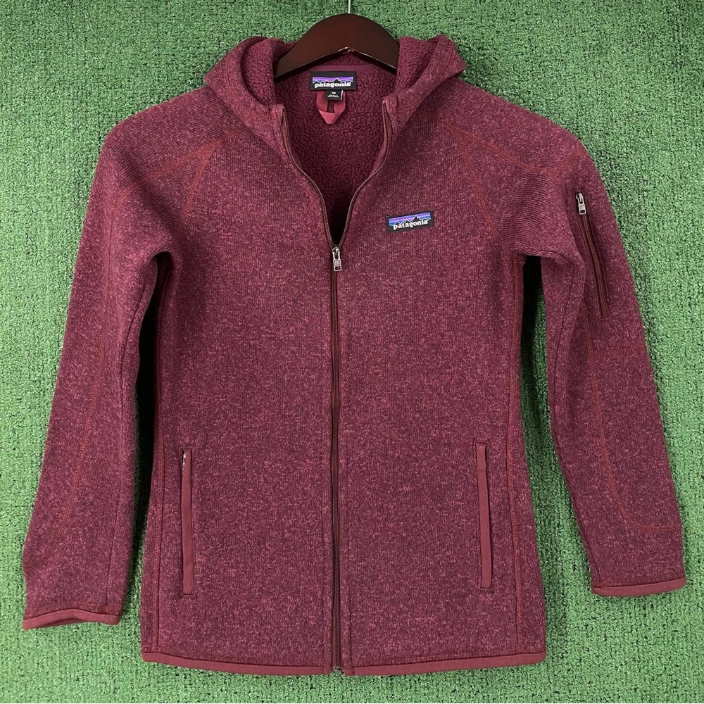 Patagonia Better Sweater Hoodie Light Balsamic Burgundy Full Zip Jacket Women XS